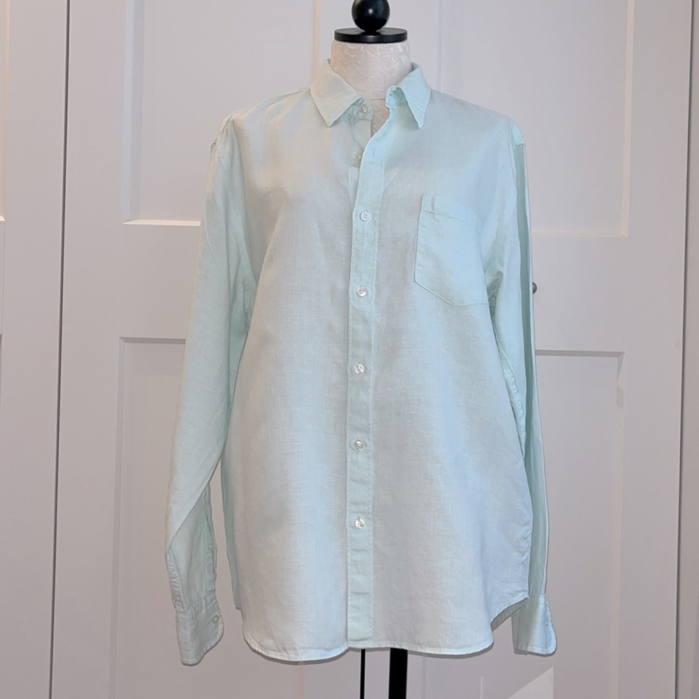 J. Crew Long Sleeve Irish Linen by Baird McNutt Button down Shirt size L